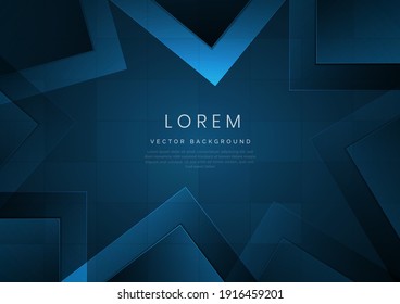 Abstract modern blue geometric background with space for your text. Technology concept. Vector illustration