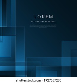Abstract modern blue geometric background with space for your text. Technology concept. Vector illustration