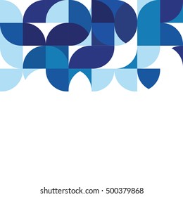 Abstract modern blue geometric background, template on white space on below for corporate brochure design, business, leaflet, cover, page, flyer, poster layout. vector illustration