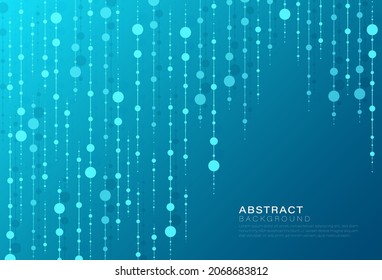 Abstract modern blue gradient background with straight line and dots decoration. Simple connect lines and dots pattern design. Suit for poster, banner, template, flyer, brochure, presentation