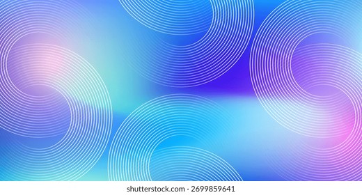 Abstract modern blue gradient background with glowing circular line pattern. Future technology concept background.