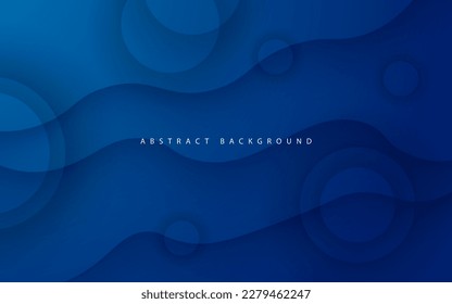 abstract modern blue gradient circle shadow and wave shape decoration background. eps10 vector