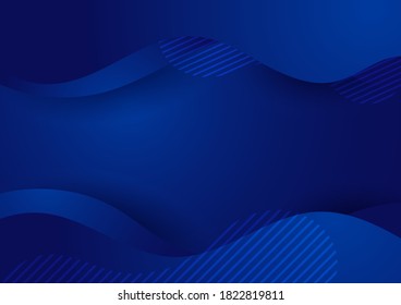 Abstract modern blue gradient liquid wave background with space for your text. Vector illustration
