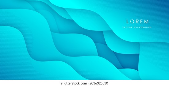Abstract modern blue gradient wavy shape overlapping layers background. You can use for ad, poster, template, business presentation. Vector illustration