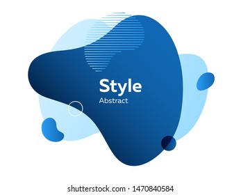 Abstract modern blue graphic element with upper stripes. Dynamical colored forms and lines. Gradient abstract banners with flowing liquid shapes. Template for logo, flyer, presentation