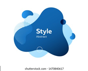 Abstract modern blue graphic element with left stripes. Dynamical colored forms and lines. Gradient abstract banners with flowing liquid shapes. Template for logo, flyer, presentation
