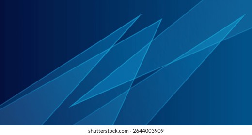 Abstract modern blue horizontal banner background with geometric diagonal overlay layer and glowing lines. Suit for banner, poster, cover, header, flyer, brochure, website, presentation.