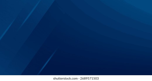 Abstract modern blue horizontal banner background with geometric diagonal overlay layer and glowing lines. Suit for banner, poster, cover, header, flyer, brochure, website