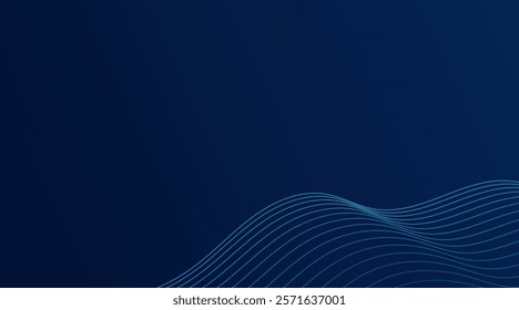 Abstract modern blue ligth gradient flowing wave lines. Futuristic technology concept.