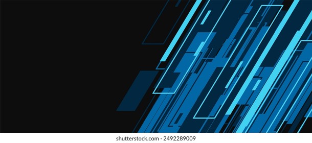 líneas azules modernas abstractas geométricas sobre fondo negro