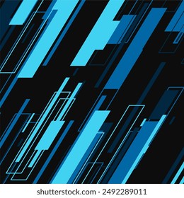 líneas azules modernas abstractas geométricas sobre fondo negro