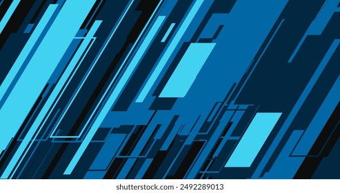 abstract modern blue lines geometric on black background