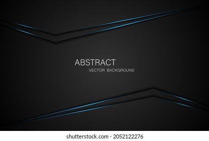 Abstract modern blue lines on black background with free space for design. modern technology innovation concept background
