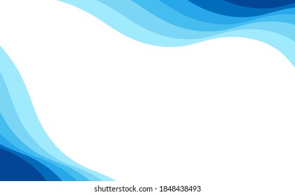 Abstrakter, moderner blauer Ozean-Wellen-Banner, Vektorhintergrund und Leerraum.