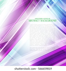 Abstract modern blue and purple background with lighting effect. Bright cover design layout for corporate flyer, business book, booklet, brochure, poster, banner. Vector