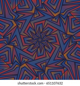 abstract modern blue and red geometric rotation pattern on dark blue