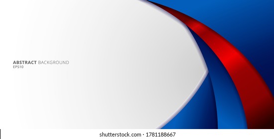 Abstract modern blue   red gradient curved shapes white background  You can use for banner web design template  header website  etc  Vector illustration