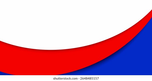 abstract modern blue and red gradient curved shape on white background.