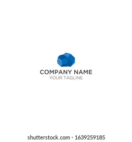 abstract modern blue stone logo
