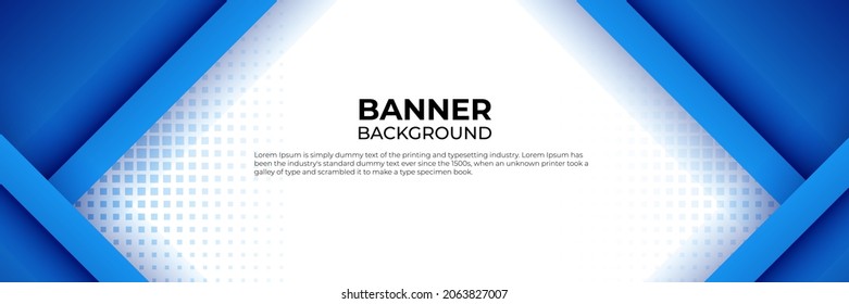 Abstract modern blue technology banner design web template set. Horizontal header web banner. Vector abstract graphic design banner pattern background template.