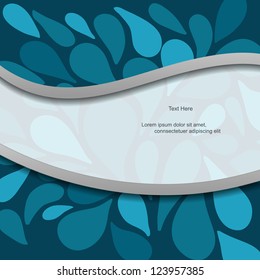 Abstract modern blue vector banner with drop pattern