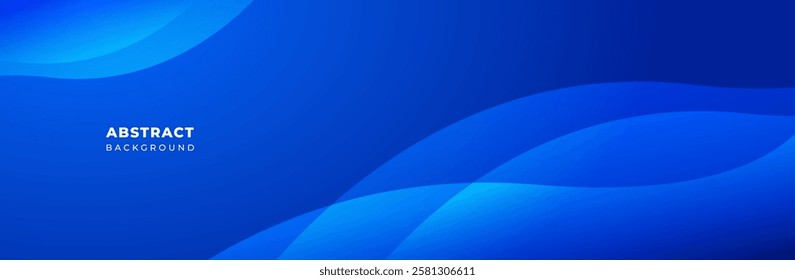 Abstract modern blue wave background with curves vector design