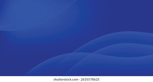 Abstract modern blue wave background with curves vector design