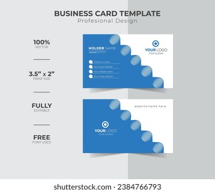 abstract and modern Blue wave business card vector design