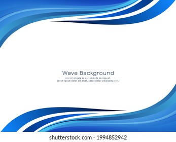Abstract modern blue wave design background vector