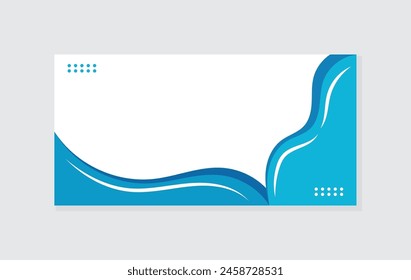 Abstract modern blue waves on a simple plain white background