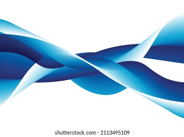 Abstract modern blue wavy background. Curved lines design for report, poster. Vector illustration