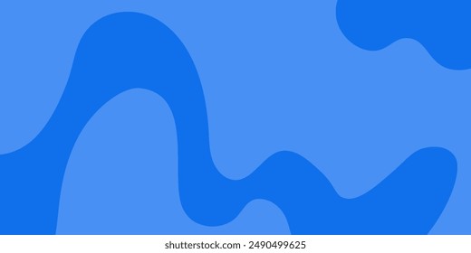 Abstract modern blue wavy figures on blue background. Vector illustration.