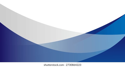 Abstract modern blue wavy header business banner horizontal background