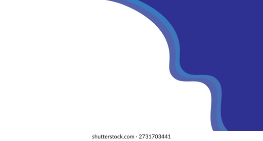 Abstract modern blue wavy header business banner horizontal background