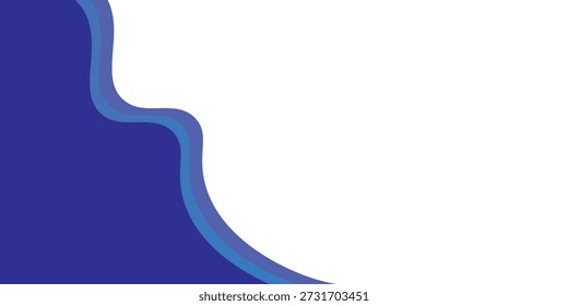 Abstract modern blue wavy header business banner horizontal background eps10