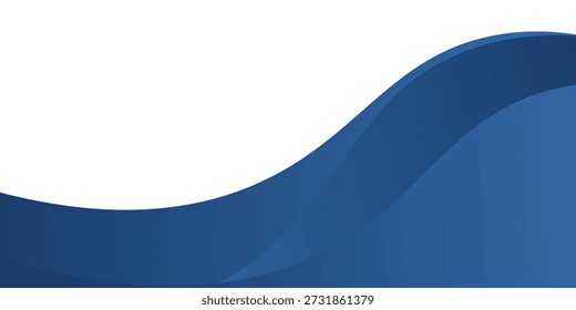 Abstract modern blue wavy header business banner horizontal background