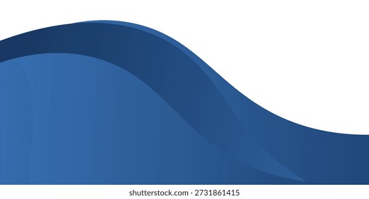 Abstract modern blue wavy header business banner horizontal background eps10