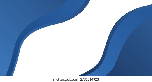 Fondo Horizontal de Anuncio de negocios de encabezado ondulado azul moderno Abstractas. Ilustración vectorial.