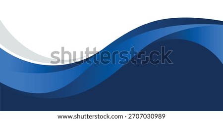 Abstract modern blue wavy header business banner horizontal background