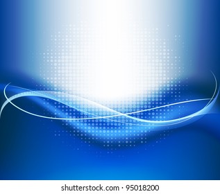 Abstract modern blue and white waved background