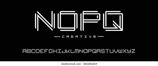 Abstract Modern Bold Alphabet Font. Typography urban style fonts for technology, digital, movie logo design. vector illustration