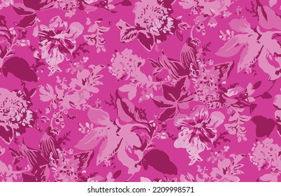 Abstract modern botanical  seamless pattern with flowers. Florals trendy background art vector stock illustration for print, card, postcard, fabric, textile. Modern ornament of stylized 