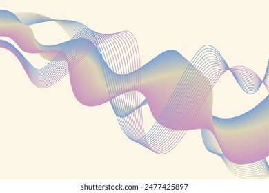 Abstract modern bright background with waves and lines