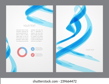 Abstract modern bright blue flyer.