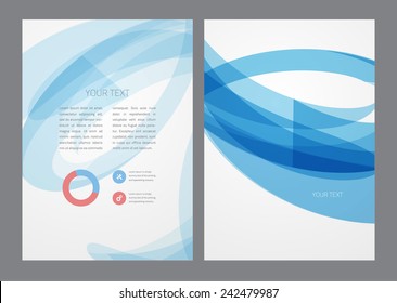 Abstract modern bright blue wave flyer. Vector