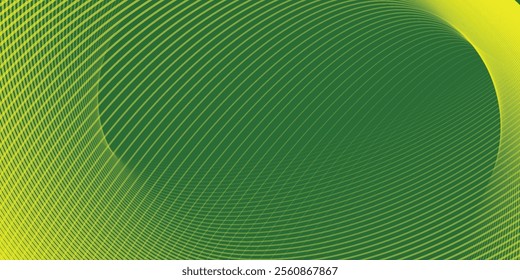 Abstract modern bright green gradient background with glowing neon circle lines element and halftone dots decoration. Trendy simple texture creative design. Suit for presentation, website, brochure