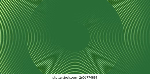 Abstract modern bright green gradient background with glowing neon circle lines element and halftone dots decoration. Trendy simple texture creative design. Suit for presentation, website