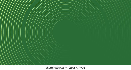Abstract modern bright green gradient background with glowing neon circle lines element and halftone dots decoration. Trendy simple texture creative design. Suit for presentation, website