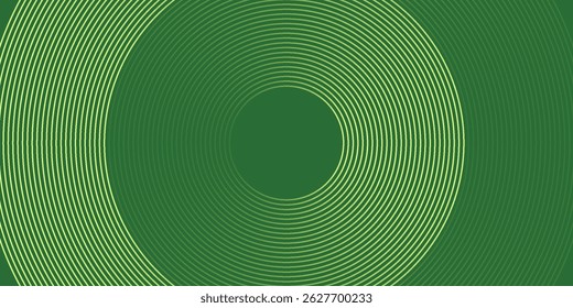 Abstractas fondo degradado verde brillante moderno con elemento de líneas de círculo de neón brillante y decoración de puntos de semitono. Diseño creativo de textura simple de moda
