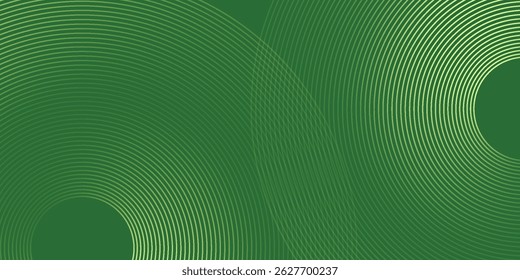 Abstractas fondo degradado verde brillante moderno con elemento de líneas de círculo de neón brillante y decoración de puntos de semitono. Diseño creativo de textura simple de moda